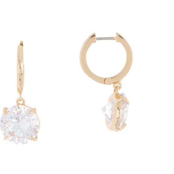 Kate Spade Round CZ Crystal Huggie Hoop Earrings - Picture 2 of 7